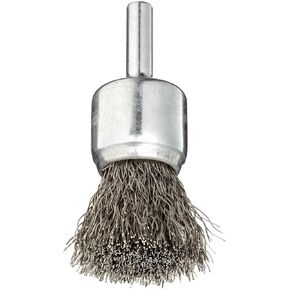 Weiler 10018 3/4" Crimped Wire End Brush, .0104" Stainless Steel Fill, Made in the USA