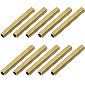 [10 Pcs] Brass Round Tube 30mm Length 5mm OD0.5mm Wall Thickness, Metal Copper Seamless Straight Pipe Tubing for DIY Draft Decoration Frame