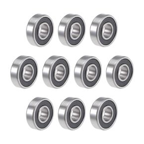 uxcell R4-2RS Deep Groove Ball Bearings 1/4" x 5/8" x 0.196" Double Sealed Chrome Steel P6(ABEC3) 10pcs