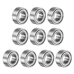 uxcell SR188ZZ Deep Groove Ball Bearing, 10pcs 1/4" x 1/2" x 3/16" Chrome Steel Z1 Double Steel Shielded Bearing