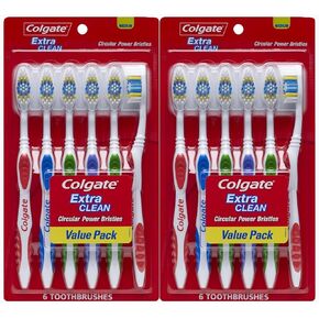 Colgate Extra Clean Full Head, Medium Toothbrush, 12 Count Style May Vary