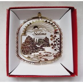 Sedona Arizona Brass Christmas Ornament Souvenir