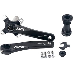 Bike Crank Arm Set 170mm 104 BCD with Bottom Bracket Kit and Chainring Bolts for MTB BMX Road Bicycle, Compatible with Shimano, FSA, Gaint (Black)