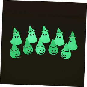 10pcs Luminous Ornaments Tabletop Decor Mini Figurine Mini Resin Figurines Ornaments for Crafts Miniature Halloween Figurines Halloween Gag Toys Resin Pumpkin Decor Party Supplies