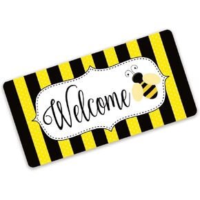 Bumble Bee Welcome Sign Bumble Bee Wreath Sign Wreath Attachment Wood Signs for Crafts Rustic 5x10 Inch