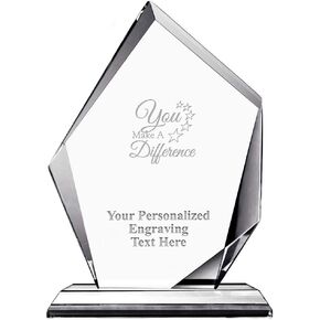 8" You Make A Difference Award, Custom Engraved You Make A Difference Crystal Trophy, You Make A Difference Presentation Trophy, Engraving Is Included Prime