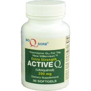200mg ActiveQ® (30 Softgels) uses Kaneka Ubiquinol CoQ10 The “Active" antioxidant Form of Coenzyme Q10