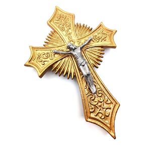Crucifix Wall Cross 10 Inch - Large Metal Cross for Indoors and Outdoors - Catholic Religious Decor - Gifts for Church