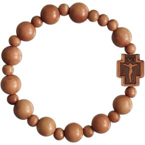 Light Jujube Wood 10mm Rosary Bracelet