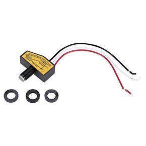 Qiilu Outdoor Hard-Wired Post Eye Light Control, Duokon Mini Light Switching Sensor Remote Photocell Dusk to Till Dawn