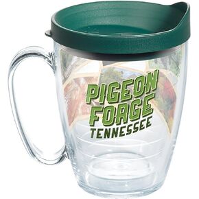 Tervis Tennessee - Pigeon Forge Collage Tumbler with Wrap and Hunter Green Lid 16oz Mug, Clear