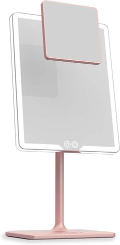 Orbit Mirror in Phantom Black | Vanity Mirror with Lights, Makeup Mirror, LED Lighted Desk Mirror with Light for Tabletop 7X 1X Magnification Dimmable and Rechargeable | Black in Saudi Arabia