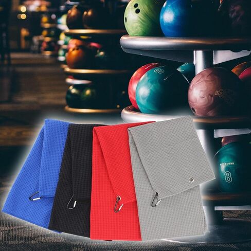 4 قطع منشفة بولينج، منشفة كرة بولينج، منشفة بولينج مرحة، ملحقات بولينج للرجال، ملحقات بولينج للنساء، هدية بولينج، منشفة بولينج مع 3 حلقات، منشفة بولينج بمشبك in Kuwait