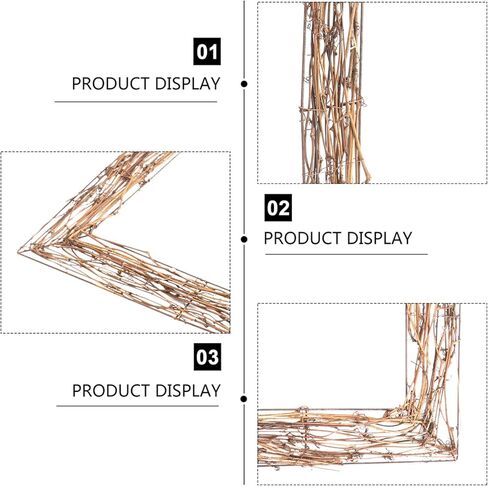 YARNOW Retro عيد الميلاد الروطان إكليل الحرف اليدوية DIY مربع إكليل العنب الجاف إكليل الروطان الجاف DIY أكاليل الحرف اليدوية لعيد الميلاد باب جدار ديكور التصوير الدعائم إطار الصورة in Kuwait