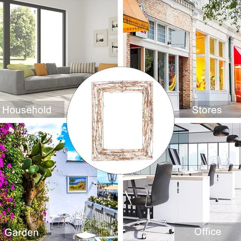 YARNOW Retro عيد الميلاد الروطان إكليل الحرف اليدوية DIY مربع إكليل العنب الجاف إكليل الروطان الجاف DIY أكاليل الحرف اليدوية لعيد الميلاد باب جدار ديكور التصوير الدعائم إطار الصورة in Kuwait