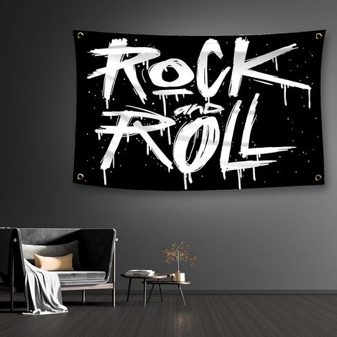 نسيج JXJV Rock And Roll، نسيج الفرقة، نسيج العلم الفني، ديكورات حفلات الروك آند رول، غرفة النوم، غرفة المعيشة، ديكور صالة النوم المشتركة، ديكورات الحفلات المعلقة على الحائط الصخري (59 بوصة × 39 بوصة) in Saudi Arabia