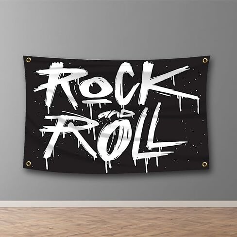 نسيج JXJV Rock And Roll، نسيج الفرقة، نسيج العلم الفني، ديكورات حفلات الروك آند رول، غرفة النوم، غرفة المعيشة، ديكور صالة النوم المشتركة، ديكورات الحفلات المعلقة على الحائط الصخري (59 بوصة × 39 بوصة) in Saudi Arabia