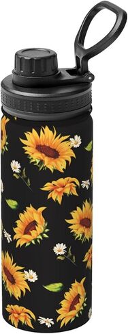 Cerburny Water Bottle Sunflower 18 oz Stainless Steel Insulated Bottles With Lid Wide Mouth Gym Sports Water Jug For Women Mom Mother in Saudi Arabia