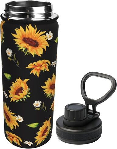 Cerburny Water Bottle Sunflower 18 oz Stainless Steel Insulated Bottles With Lid Wide Mouth Gym Sports Water Jug For Women Mom Mother in Saudi Arabia