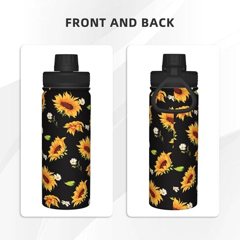 Cerburny Water Bottle Sunflower 18 oz Stainless Steel Insulated Bottles With Lid Wide Mouth Gym Sports Water Jug For Women Mom Mother in Saudi Arabia