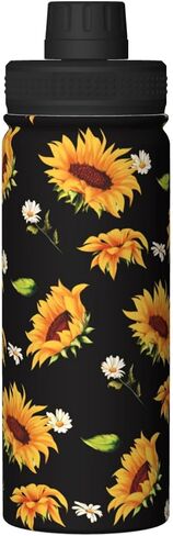 Cerburny Water Bottle Sunflower 18 oz Stainless Steel Insulated Bottles With Lid Wide Mouth Gym Sports Water Jug For Women Mom Mother in Saudi Arabia