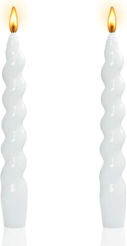 Spiral Taper Candle H7.8inch,Set of 2 Tapered Candles, Smokeless,Long Candle,Conical Stick Candles, Home Dinner, Party, Wedding, Halloween, Christmas (2, red, 2pc20cm) in Kuwait