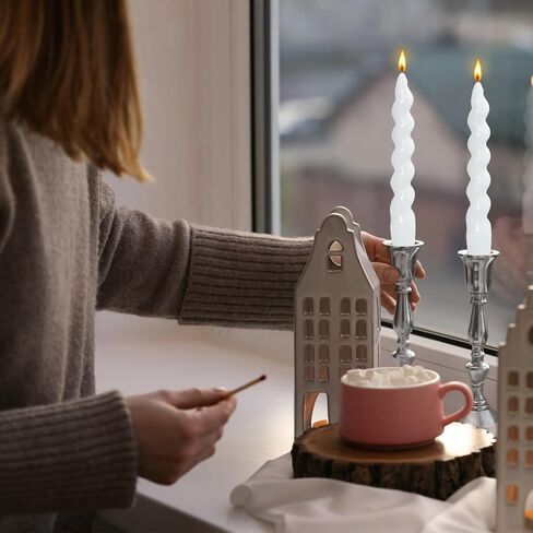 Spiral Taper Candle H7.8inch,Set of 2 Tapered Candles, Smokeless,Long Candle,Conical Stick Candles, Home Dinner, Party, Wedding, Halloween, Christmas (2, red, 2pc20cm) in Kuwait