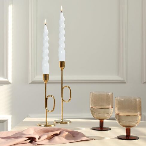 Spiral Taper Candle H7.8inch,Set of 2 Tapered Candles, Smokeless,Long Candle,Conical Stick Candles, Home Dinner, Party, Wedding, Halloween, Christmas (2, red, 2pc20cm) in Kuwait