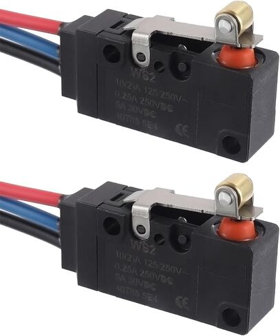 3 Line 10A 250VAC Micro Limit Switch SPDT Waterproof Switch with Roller Lever and Pre Wired(pack of 2pcs) in Saudi Arabia