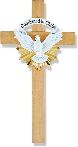 Needzo Confirmation Wall Cross, Confirmed in Christ Wooden Decor, Catholic Hanging Accessory, 6 Inches in Saudi Arabia