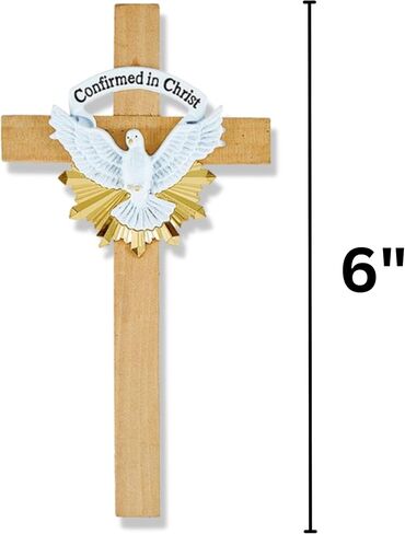 Needzo Confirmation Wall Cross, Confirmed in Christ Wooden Decor, Catholic Hanging Accessory, 6 Inches in Saudi Arabia