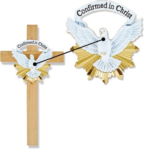 Needzo Confirmation Wall Cross, Confirmed in Christ Wooden Decor, Catholic Hanging Accessory, 6 Inches in Saudi Arabia