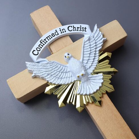Needzo Confirmation Wall Cross, Confirmed in Christ Wooden Decor, Catholic Hanging Accessory, 6 Inches in Saudi Arabia