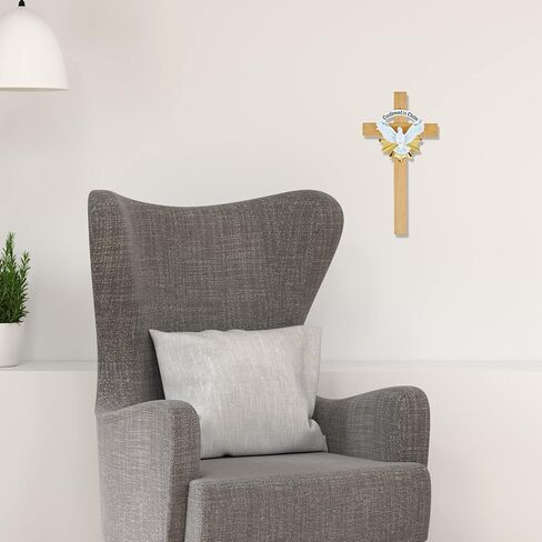 Needzo Confirmation Wall Cross, Confirmed in Christ Wooden Decor, Catholic Hanging Accessory, 6 Inches in Saudi Arabia