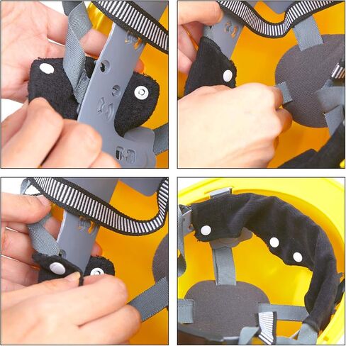 مجموعة من 9 قطع من عصابة الرأس ذات القبعة الصلبة السوداء من Ruisita من قطن تيري مع ملحقات قبعة صلبة قابلة للغسل وبطانة (9، أسود) in Kuwait