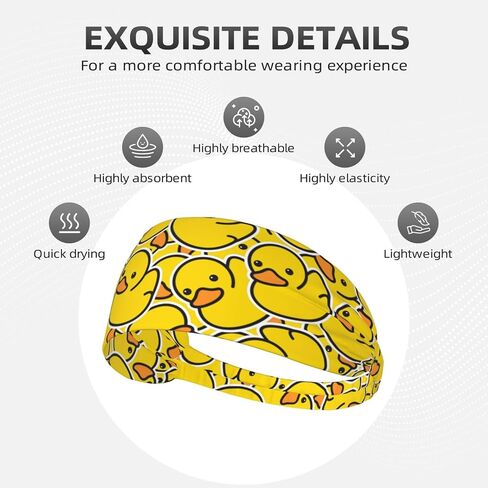 Workout Headbands for Women Men Rubber Duck Sport Sweatbands Elastic Headband Moisture for Wicking Exercise Fitness Running Tennis Yoga in Saudi Arabia