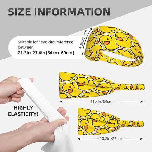Workout Headbands for Women Men Rubber Duck Sport Sweatbands Elastic Headband Moisture for Wicking Exercise Fitness Running Tennis Yoga in Saudi Arabia