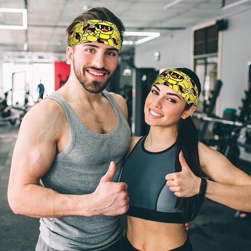 Workout Headbands for Women Men Rubber Duck Sport Sweatbands Elastic Headband Moisture for Wicking Exercise Fitness Running Tennis Yoga in Saudi Arabia