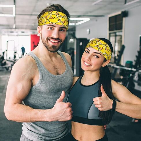 Workout Headbands for Women Men Rubber Duck Sport Sweatbands Elastic Headband Moisture for Wicking Exercise Fitness Running Tennis Yoga in Saudi Arabia
