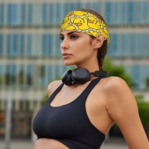 Workout Headbands for Women Men Rubber Duck Sport Sweatbands Elastic Headband Moisture for Wicking Exercise Fitness Running Tennis Yoga in Saudi Arabia