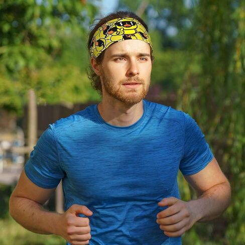 Workout Headbands for Women Men Rubber Duck Sport Sweatbands Elastic Headband Moisture for Wicking Exercise Fitness Running Tennis Yoga in Saudi Arabia