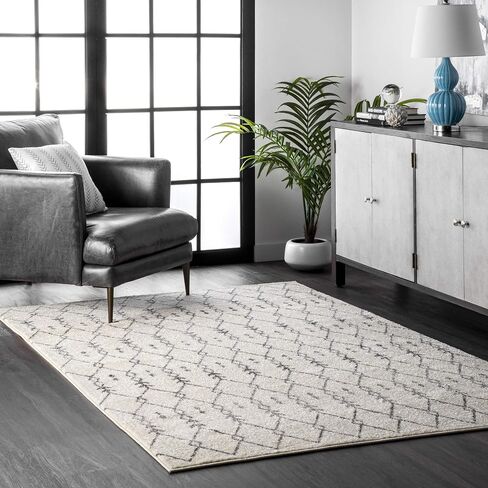 nuLOOM Mila Moroccan Diamond Area Rug, 5x8, Off-white in Saudi Arabia