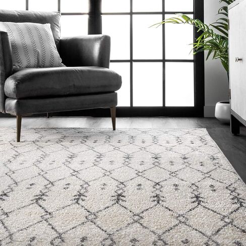 nuLOOM Mila Moroccan Diamond Area Rug, 5x8, Off-white in Saudi Arabia