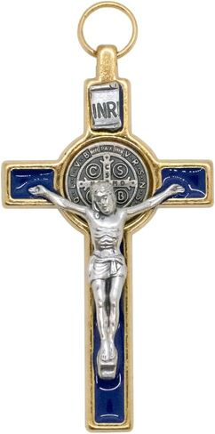 Metal Saint Benedict Crucifix Pendant | Patron Saint of Students and Europe | Includes Case | Great Catholic Gift for First Holy Communion and Confirmation in Saudi Arabia