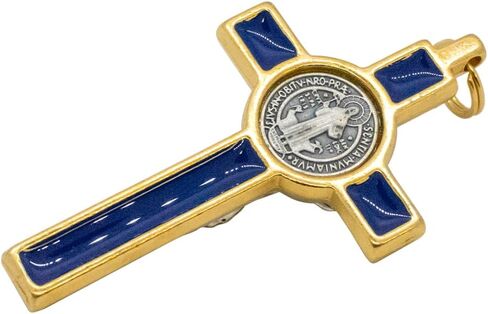 Metal Saint Benedict Crucifix Pendant | Patron Saint of Students and Europe | Includes Case | Great Catholic Gift for First Holy Communion and Confirmation in Saudi Arabia
