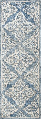 SAFAVIEH Micro-Loop Collection Runner Rug - 2'3" x 7', Silver & Ivory, Handmade Trellis Wool, Ideal for High Traffic Areas in Living Room, Bedroom (MLP515G) in Saudi Arabia