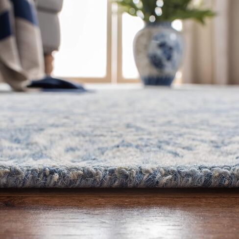 SAFAVIEH Micro-Loop Collection Runner Rug - 2'3" x 7', Silver & Ivory, Handmade Trellis Wool, Ideal for High Traffic Areas in Living Room, Bedroom (MLP515G) in Saudi Arabia
