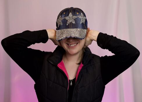 Popfizzy Rhinestone Baseball Cap for Women and Girls, Fun Bedazzled Hats, Cute Bling Denim and Diamond Hat, Sparkly Gifts in Saudi Arabia