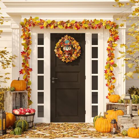 WaaHome سقوط التماثيل الزينة للمنزل، مزرعة تقع في الحب علامة اكليلا من الزهور لديكور الباب الأمامي، خريف الخريف ترحيب ديكور علامة شماعات للمنزل جدار باب الشرفة زينة عيد الشكر in Kuwait