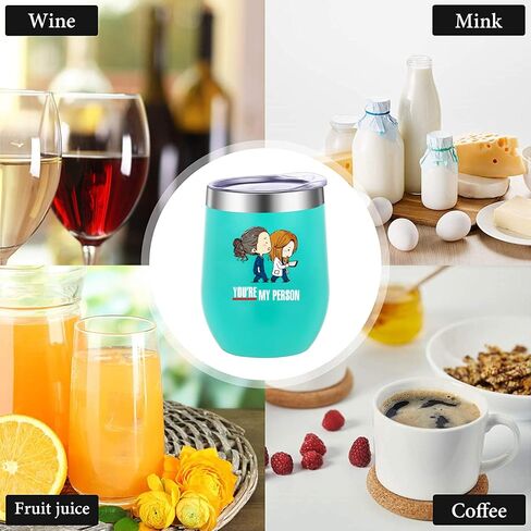 Greys Anatomy 12oz Tumbler Cups with Lid -You are My Person Double Wall Stainless Steel Insulated Coffee Mug-Stemless Insulated Wine Glasses-Novelty Christmas Gift for Women Bestie in Saudi Arabia